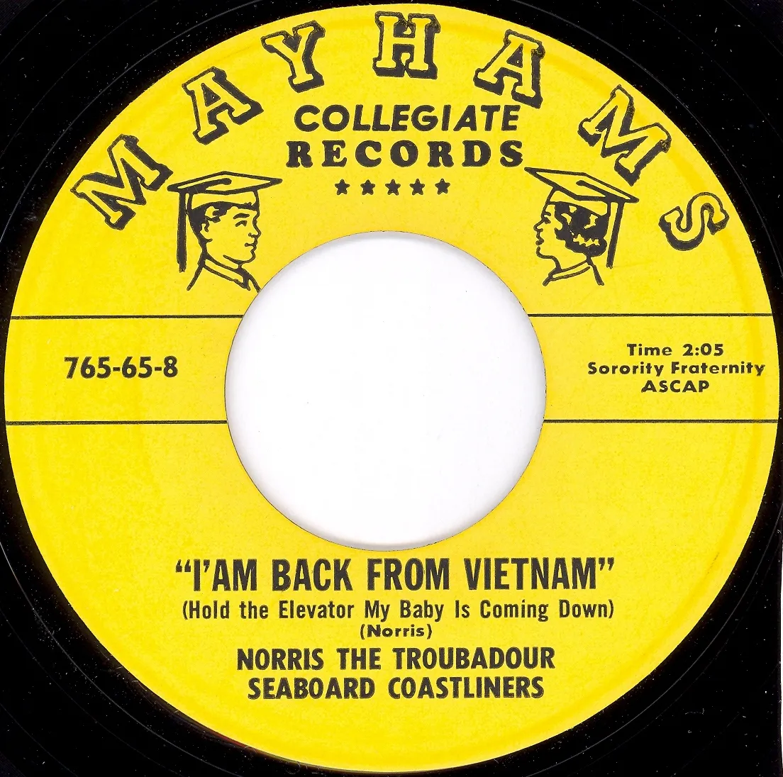 I'Am Back From Vietnam (Hold the Elevator My Baby Is Coming Home) – Norris the Troubadour Seaboard Coastliners (A-side label)