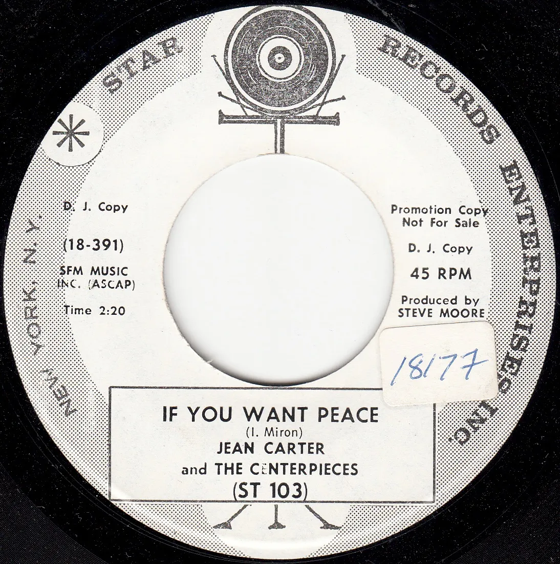 If You Want Peace – Jean Carter (A-side label)