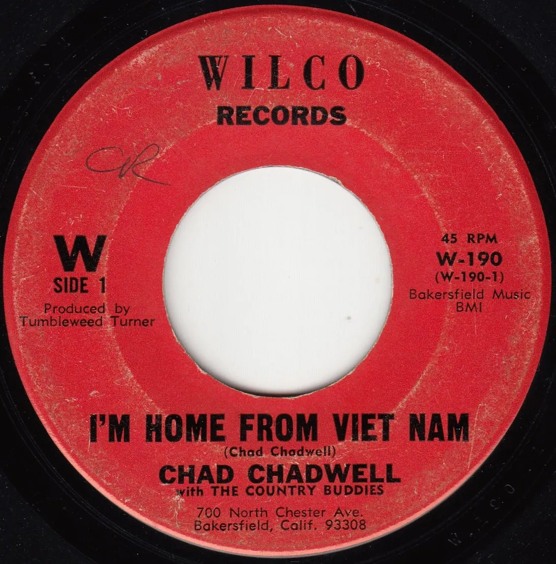 I'm Home From Viet Nam – Chad Chadwell (A-side label)