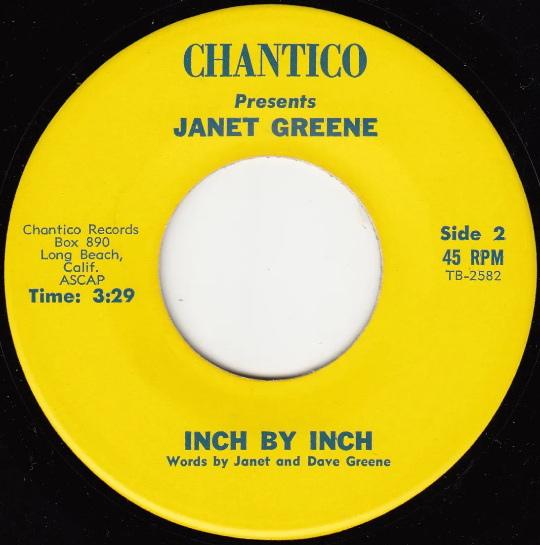 Inch by Inch – Janet Greene (A-side label)