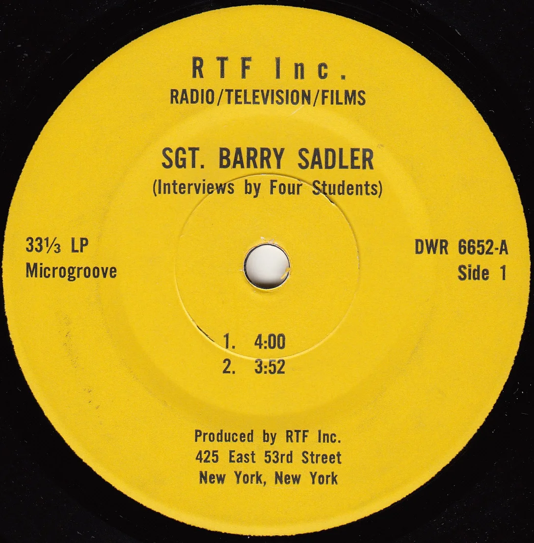 Interviews With Four Students 2 – Barry Sadler (Label (side 1))