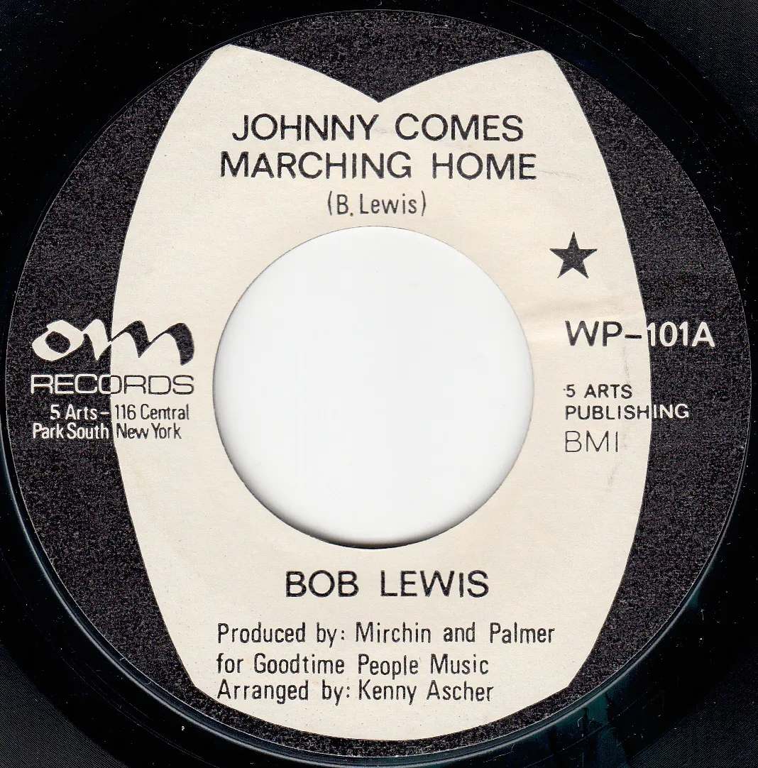 Johnny Comes Marching Home – Bob Lewis (A-side label)