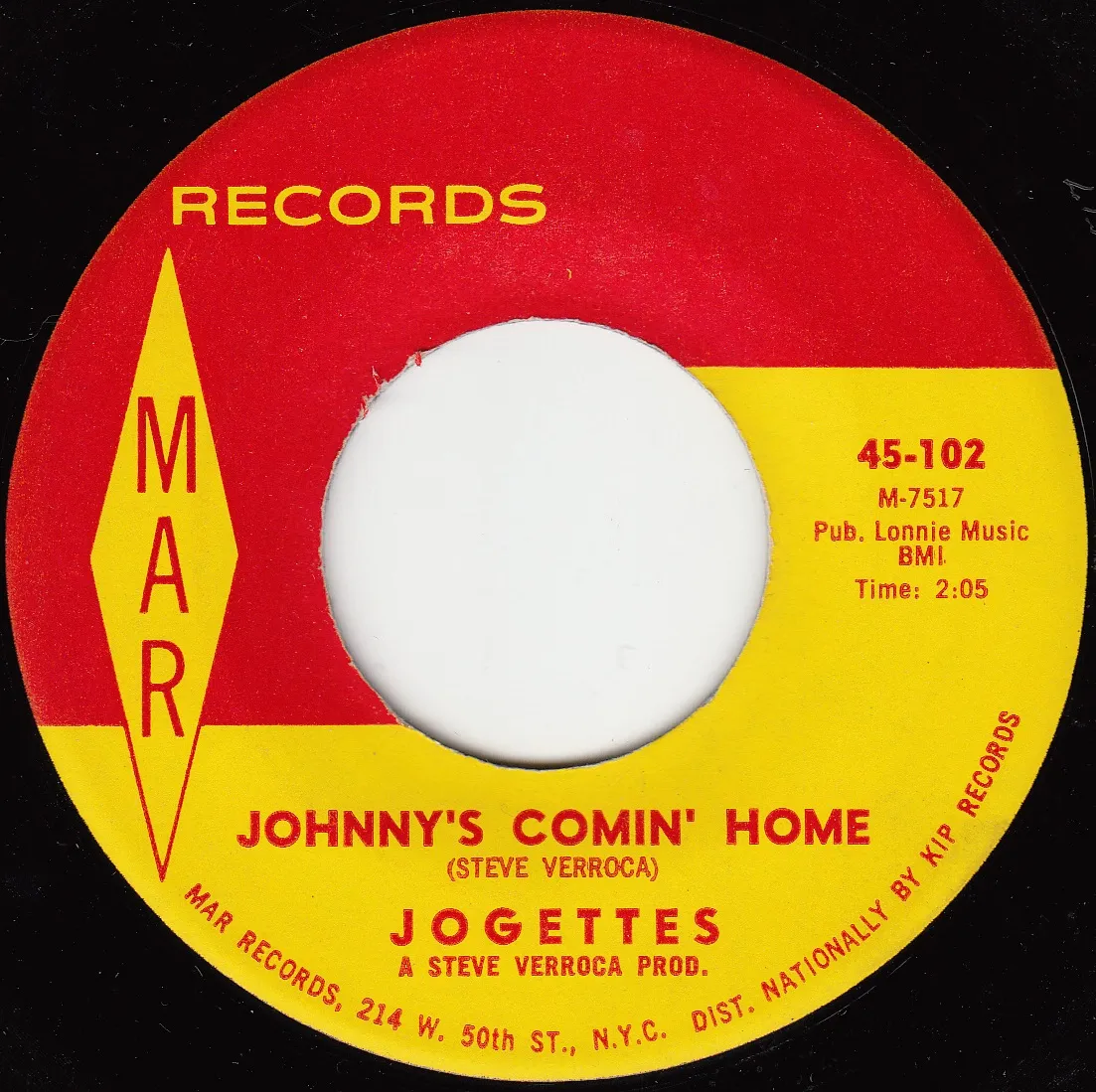 Johnny's Coming Home – Jogettes (A-side label)