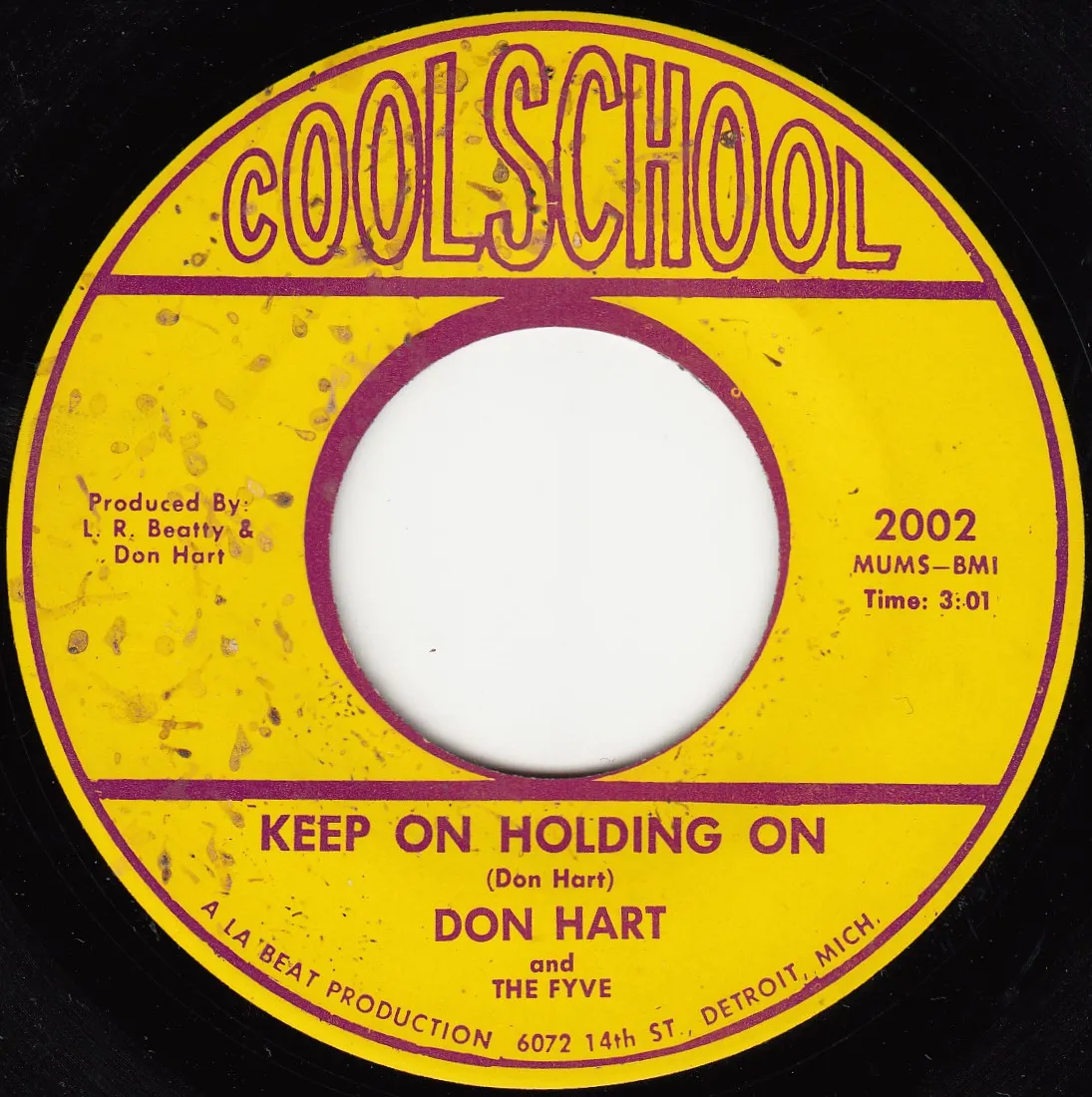 Keep on Holding On – Don Hart (A-side label)
