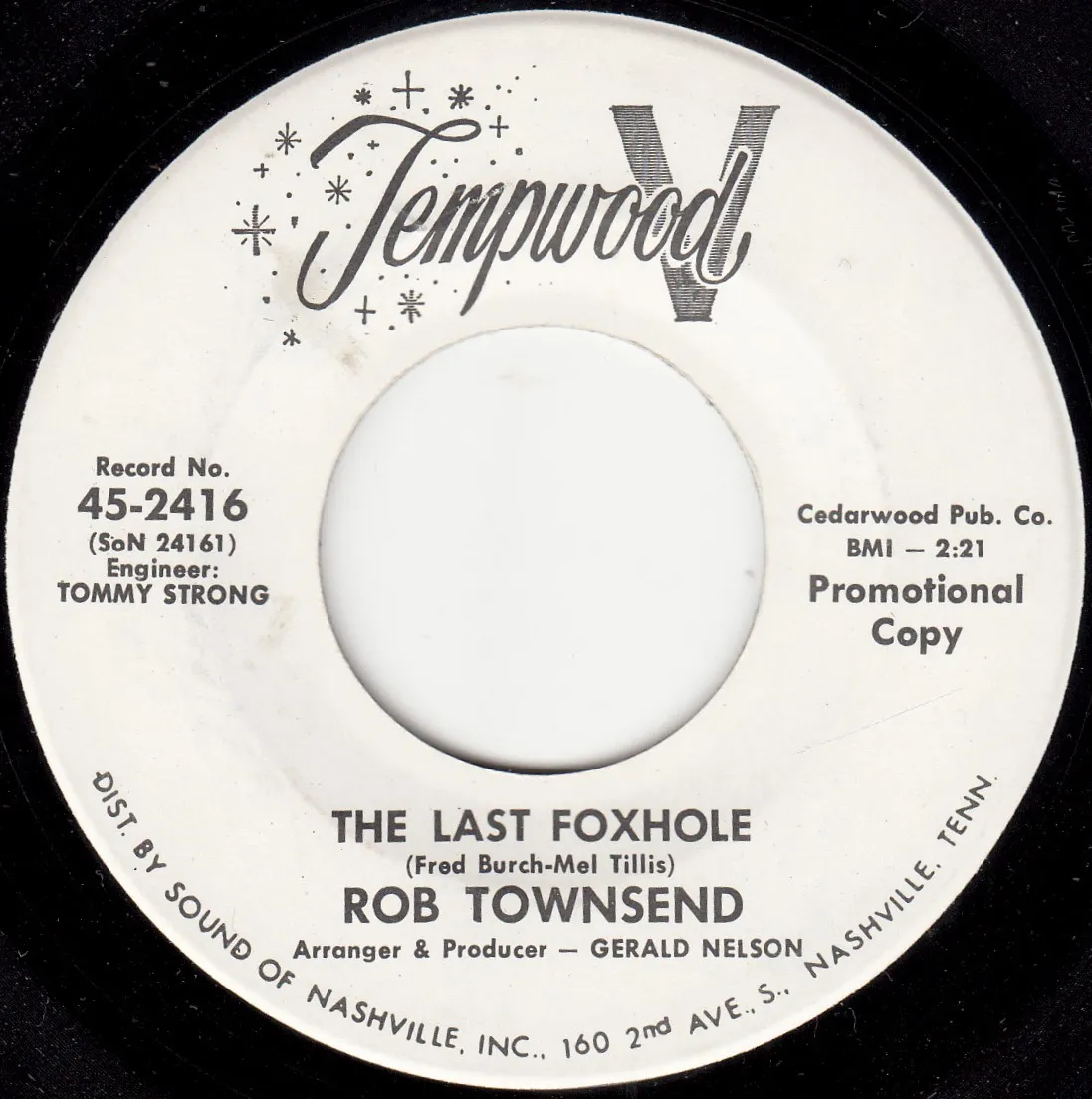 Last Foxhole – Rob Townsend (A-side label)