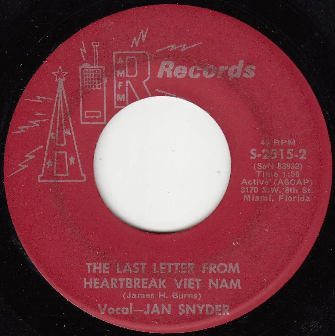 Last Letter From Heartbreak Viet Nam – Jan Snyder (A-side label)