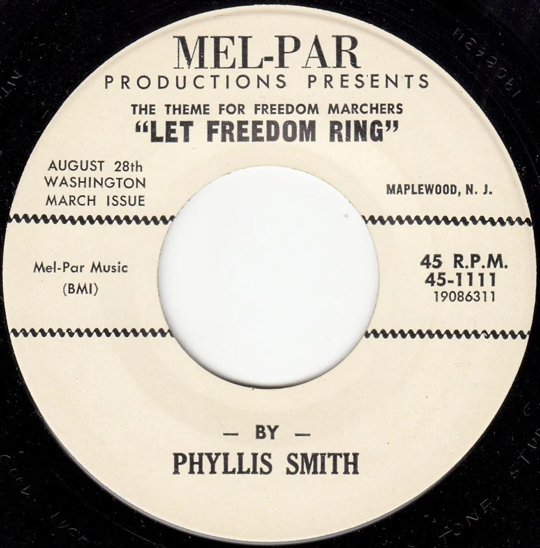 Let Freedom Ring – Phyllis Smith (A-side label)