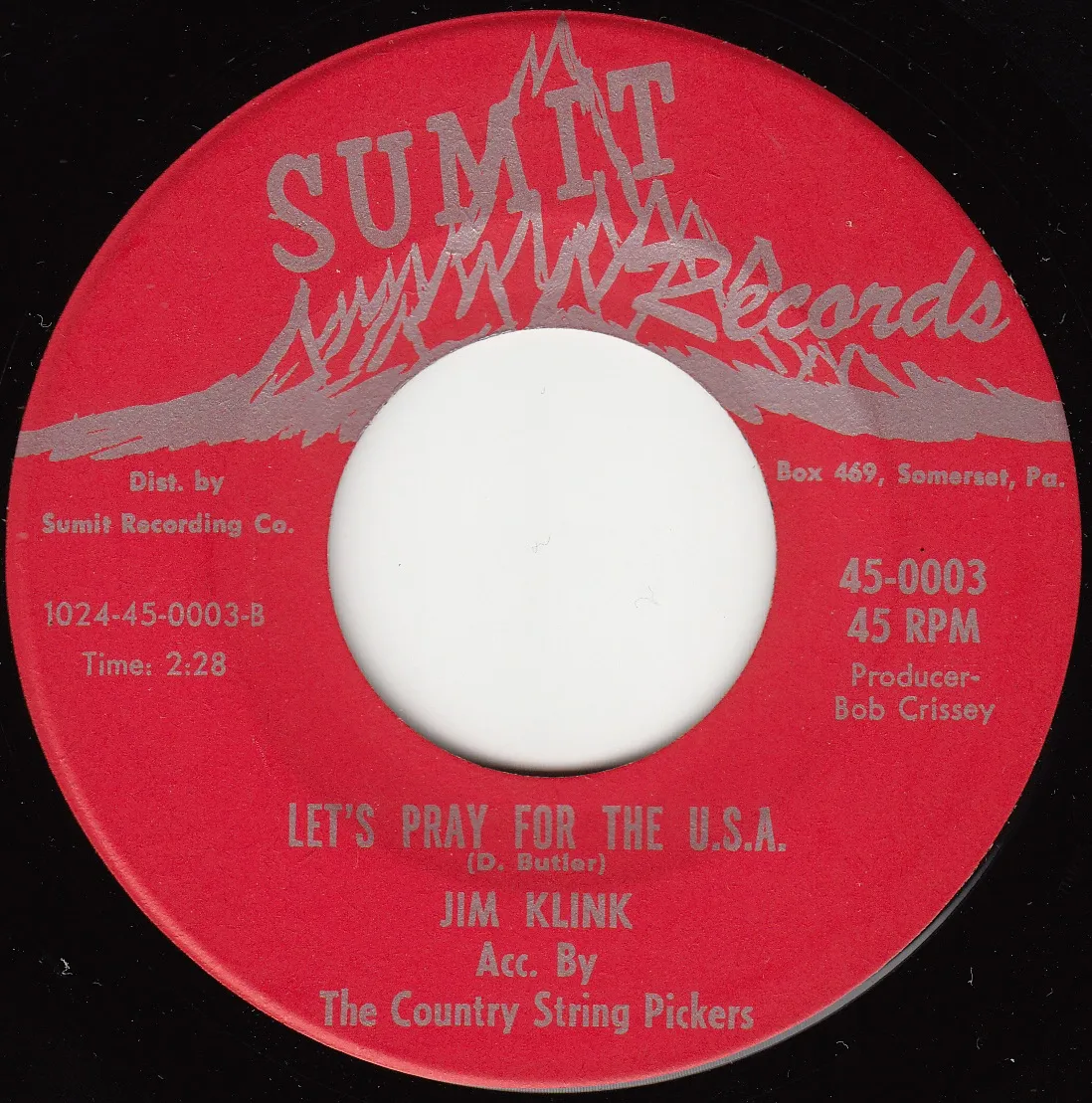 Let's Pray for the U.S.A. – Jim Klink (A-side label)