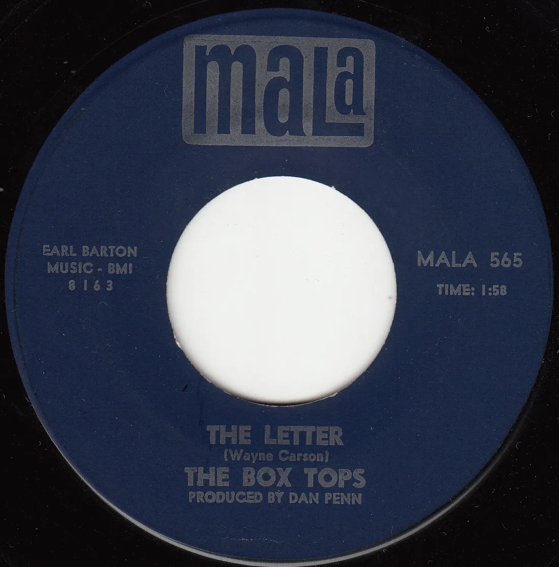 Letter – The Box Tops (A-side label)