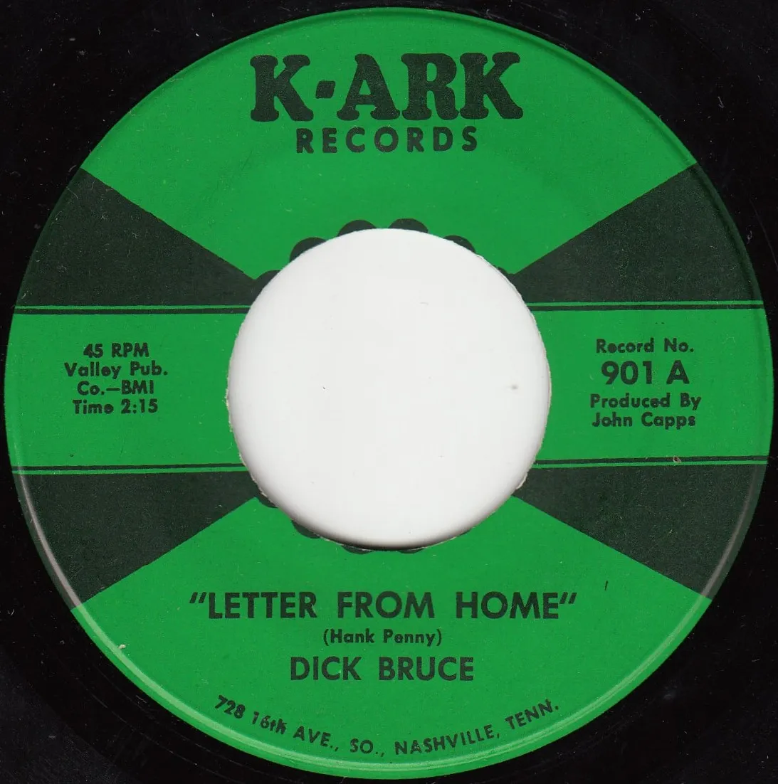Letter From Home – Dick Bruce (A-side label)