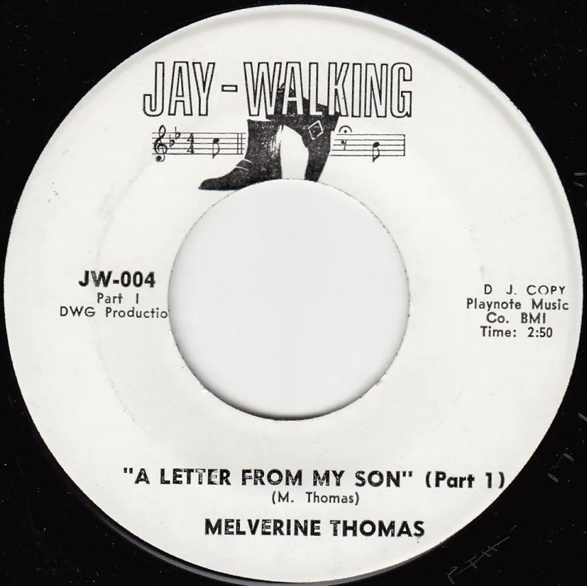 Letter From My Son – Melverine Thomas (A-side label)