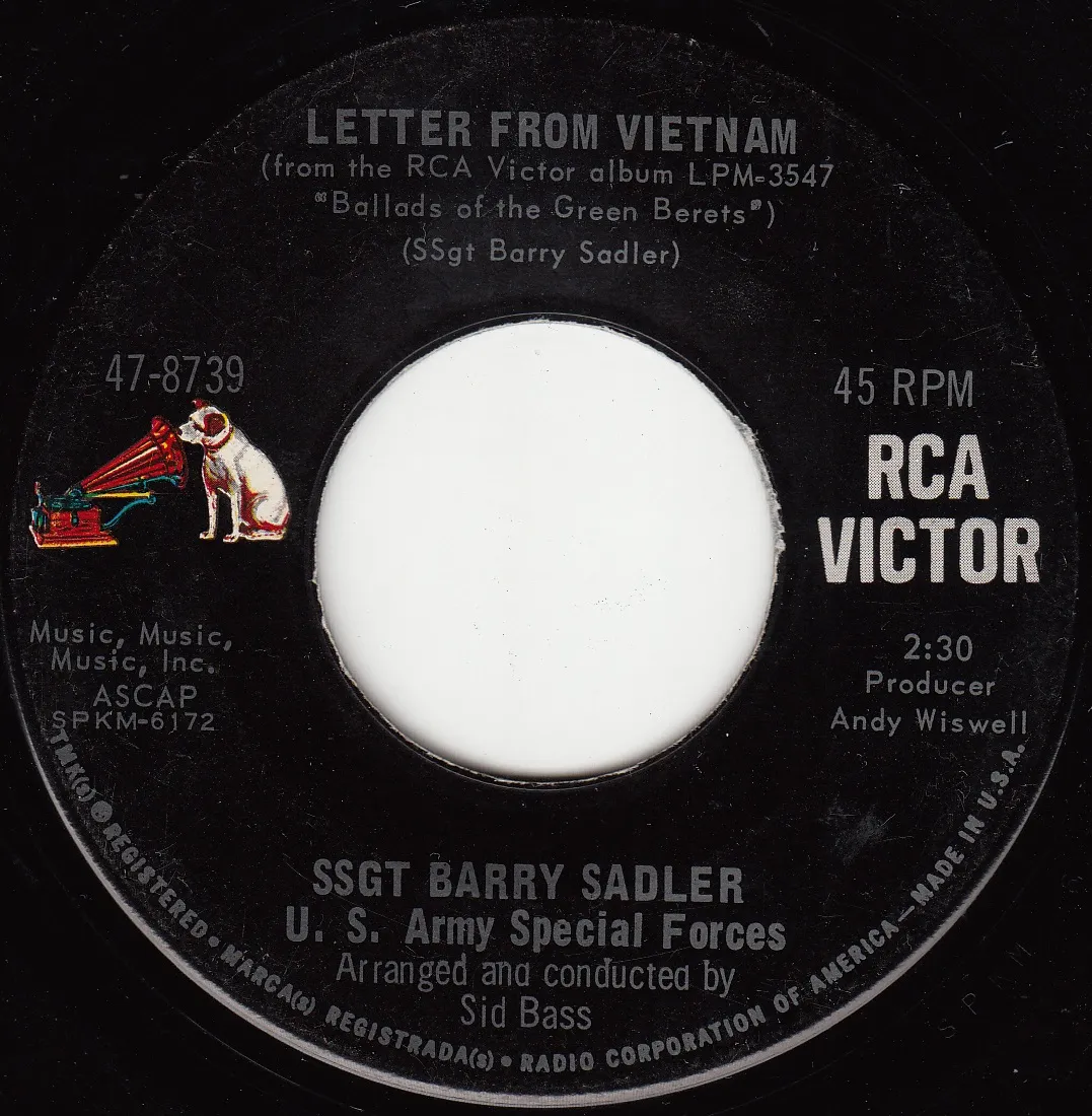 Letter From Vietnam – Barry Sadler (A-side label)
