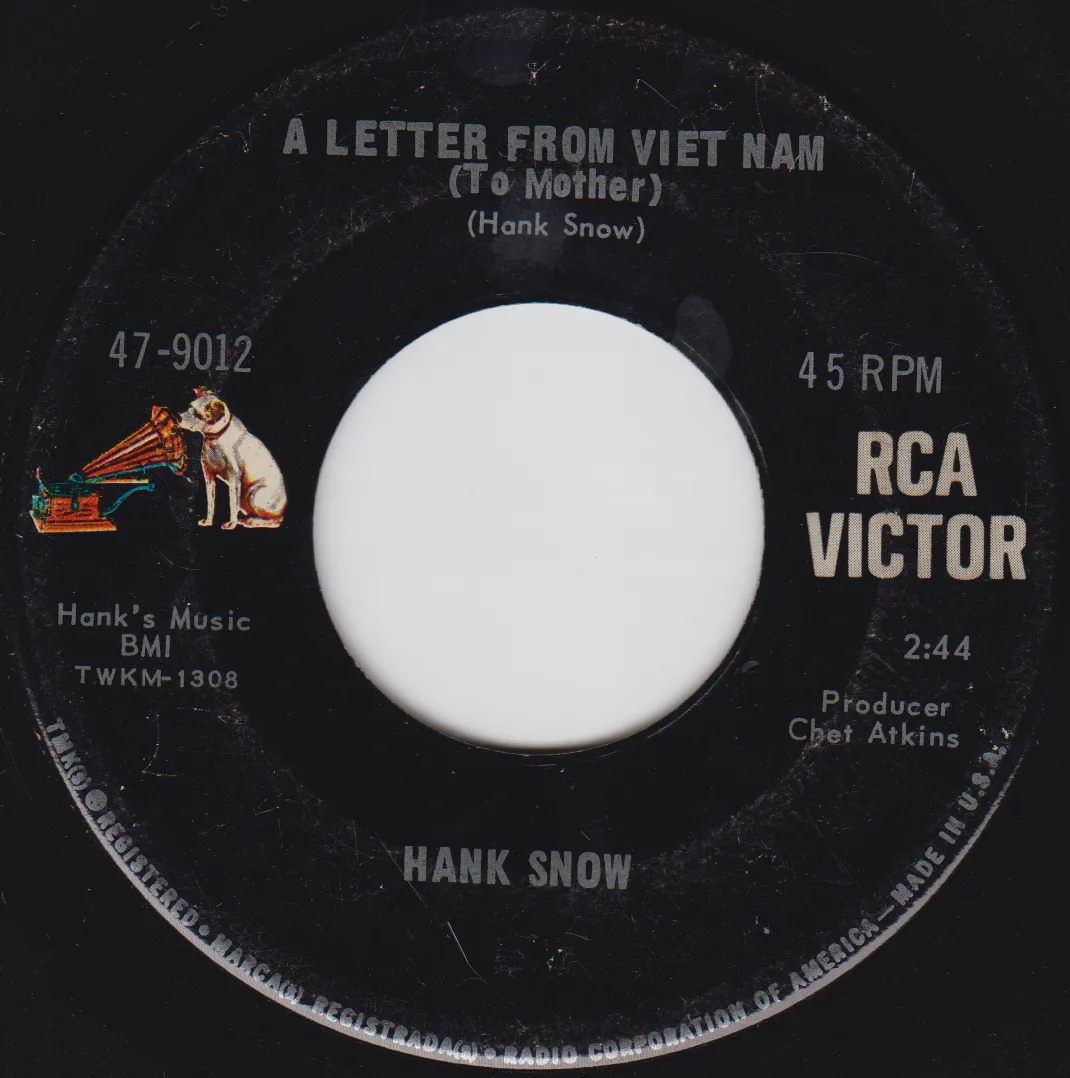 Letter From Vietnam – Hank Snow (A-side label)