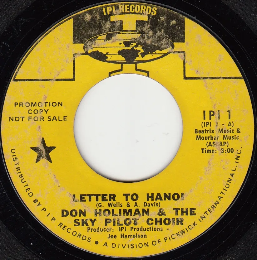 Letter to Hanoi – Don Holiman & the Sky Pilot Choir (A-side label)