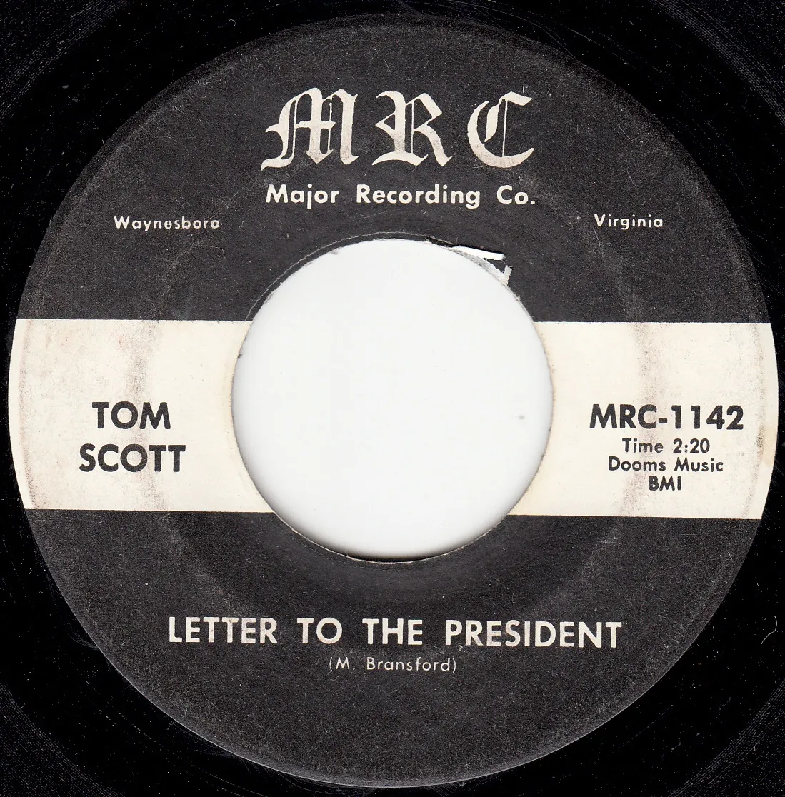 Letter to the President – Tom Scott (A-side label)
