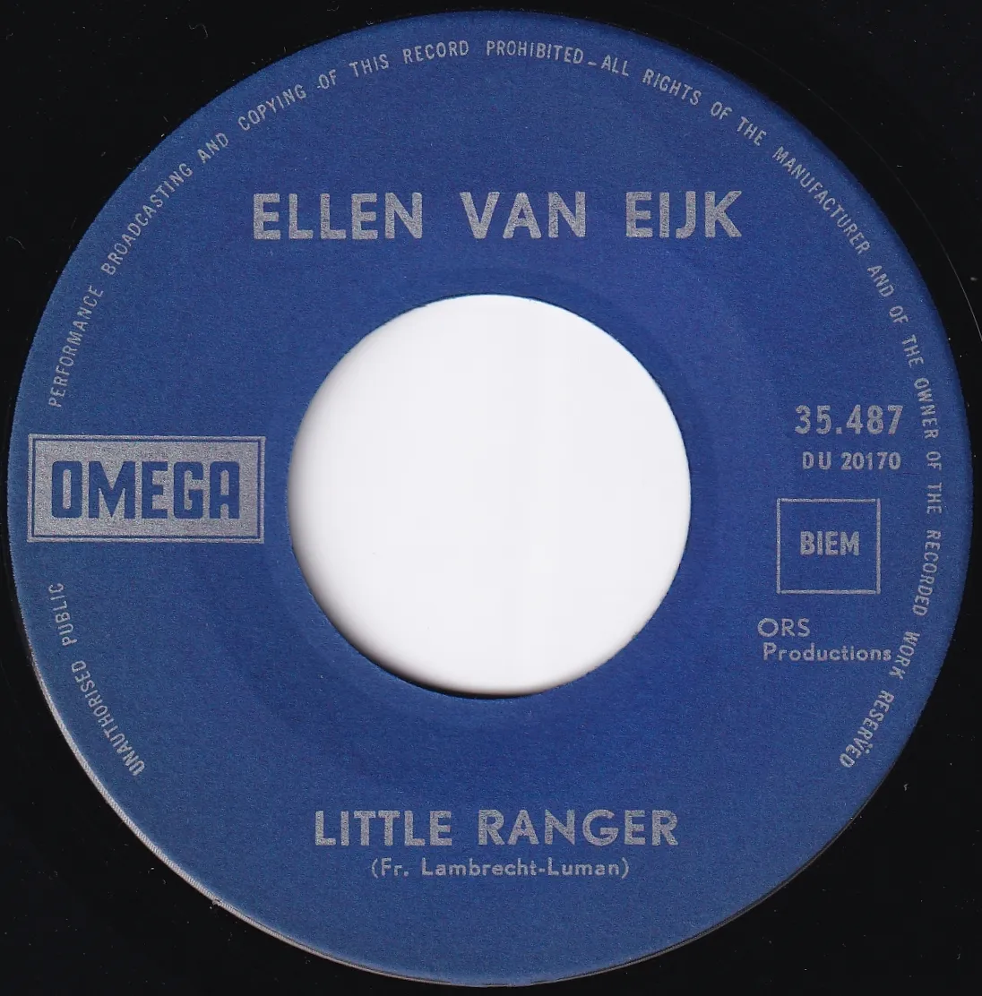 Little Ranger – Ellen van Eijk (A-side label)