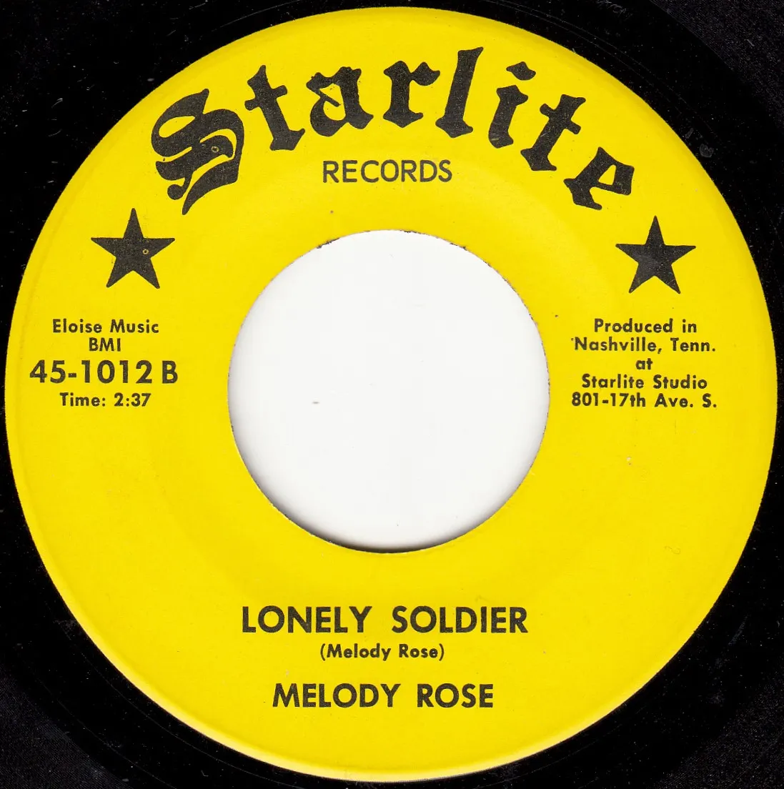 Lonely Soldier – Melody Rose (A-side label)