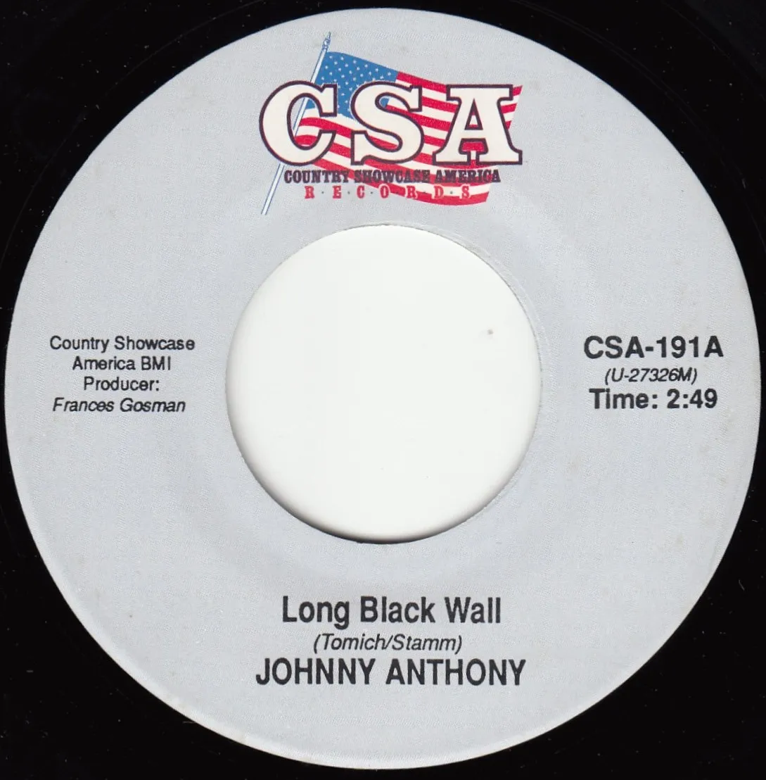 Long Black Wall – Johnny Anthony (A-side label)