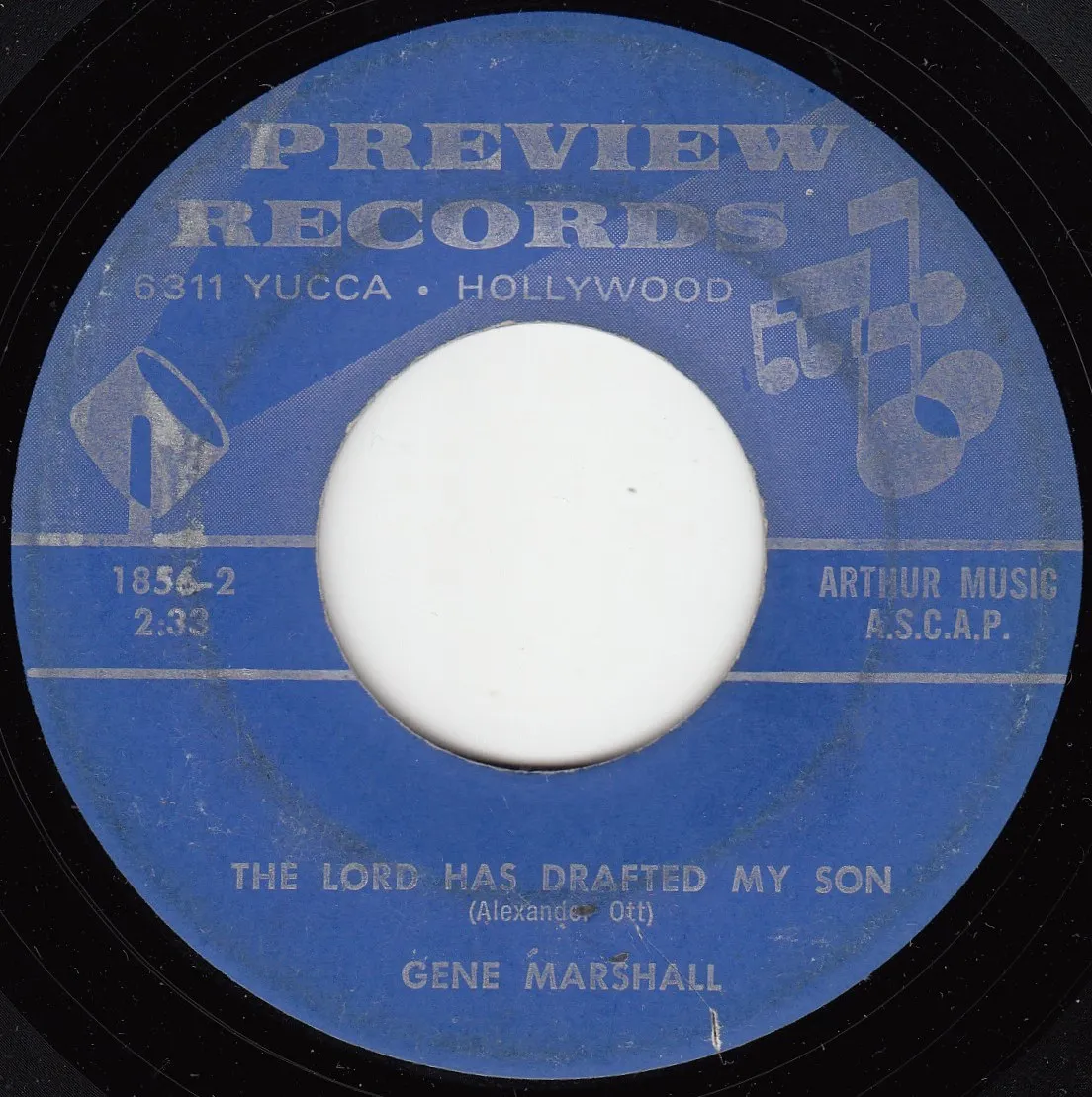 Lord Has Drafted My Son – Gene Marshall (A-side label)