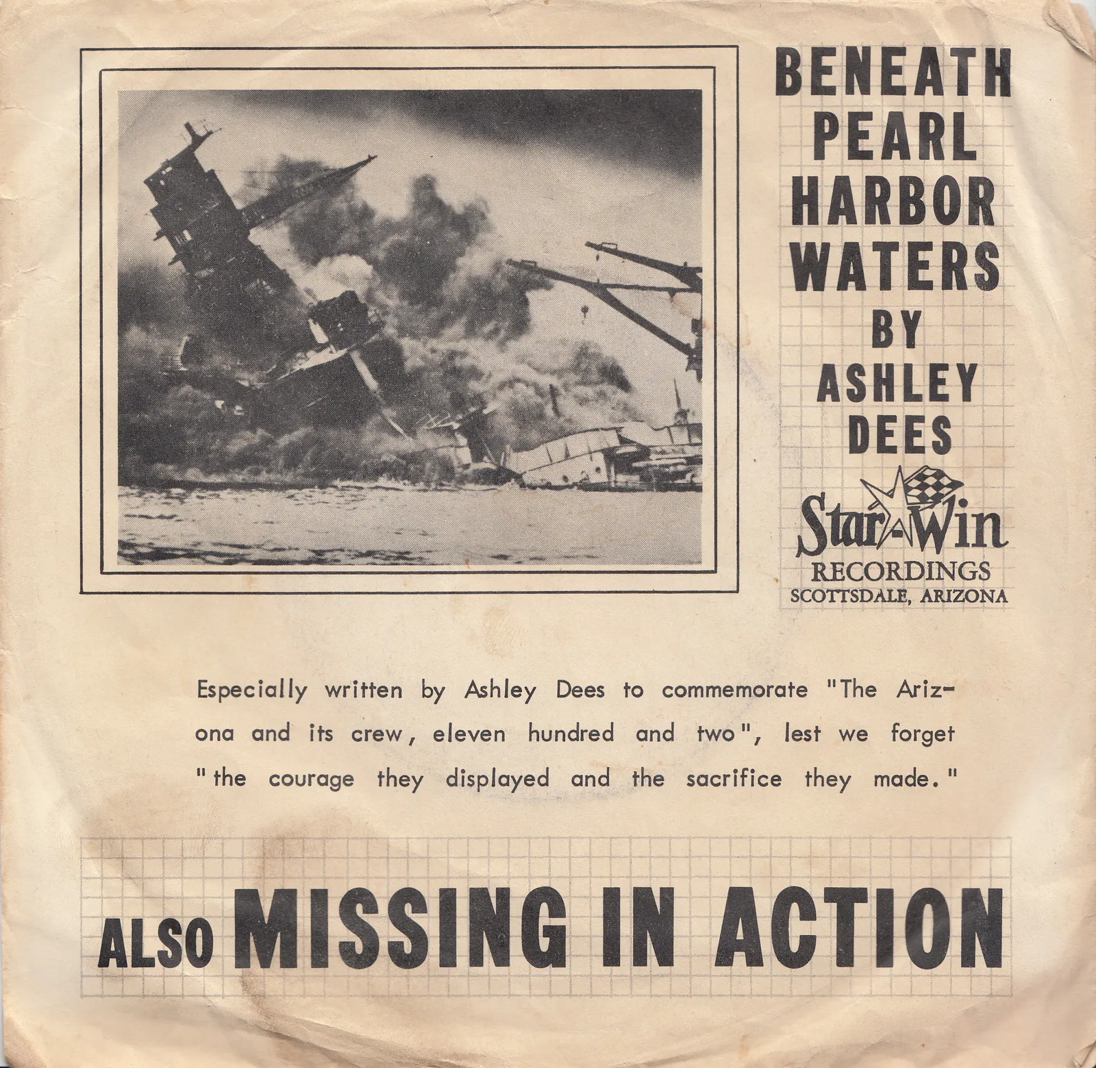 Missing in Action (Whereabout Unknown) – Ashley Dees (Picture sleeve (front))