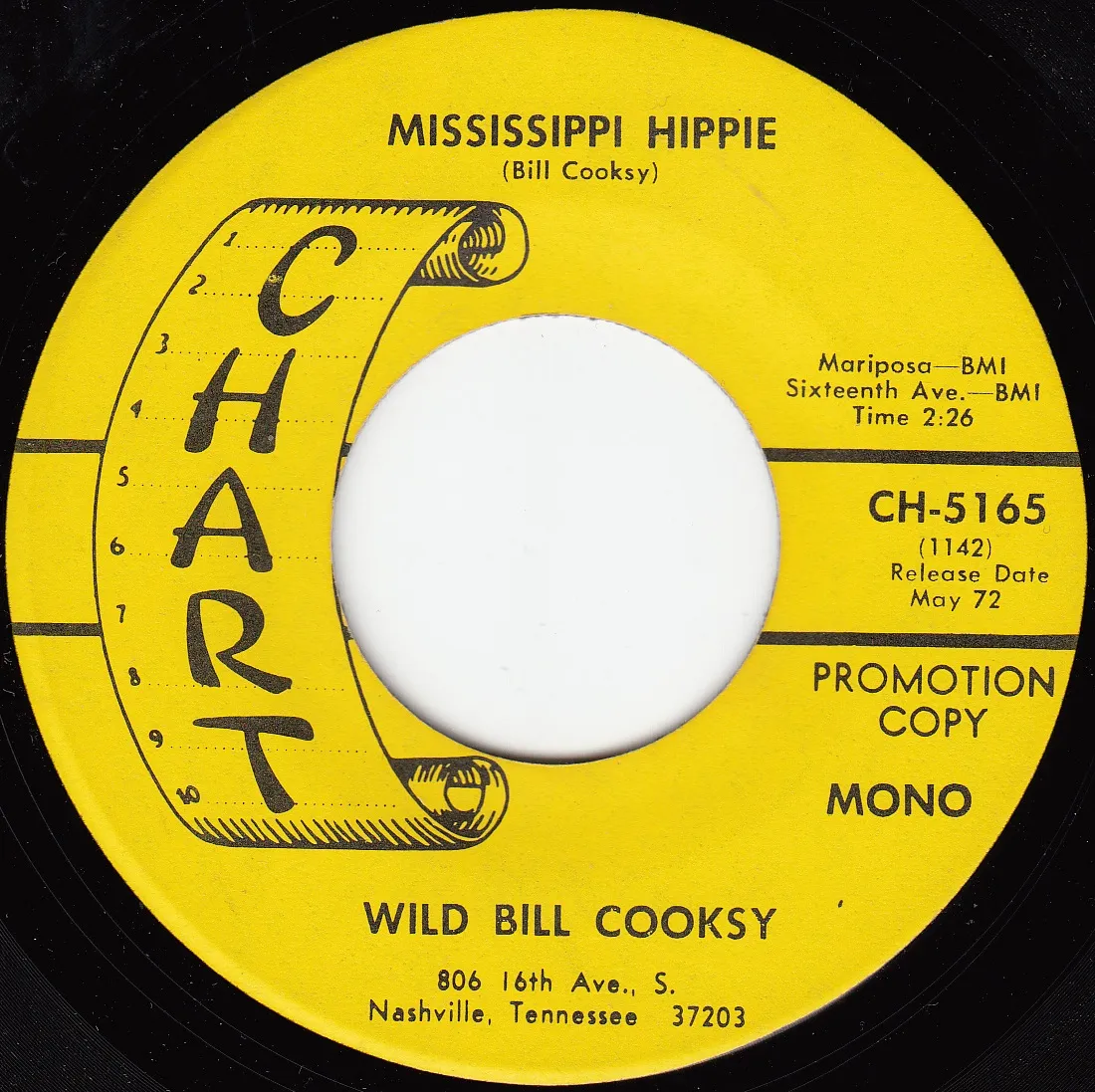 Mississippi Hippie – Wild Bill Cooksy (A-side label)