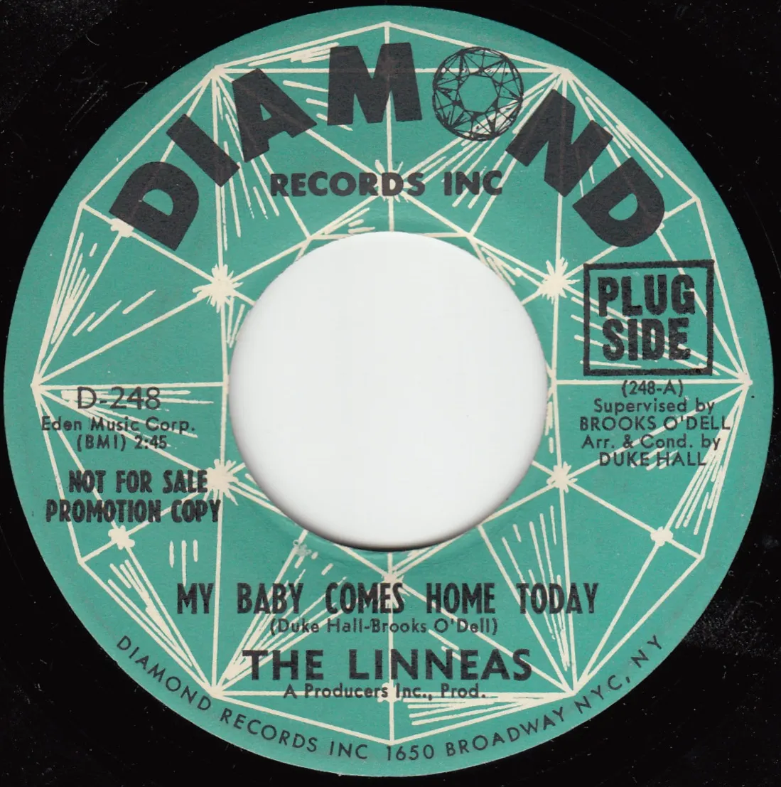 My Baby Comes Homes Today – The Linneas (A-side label)