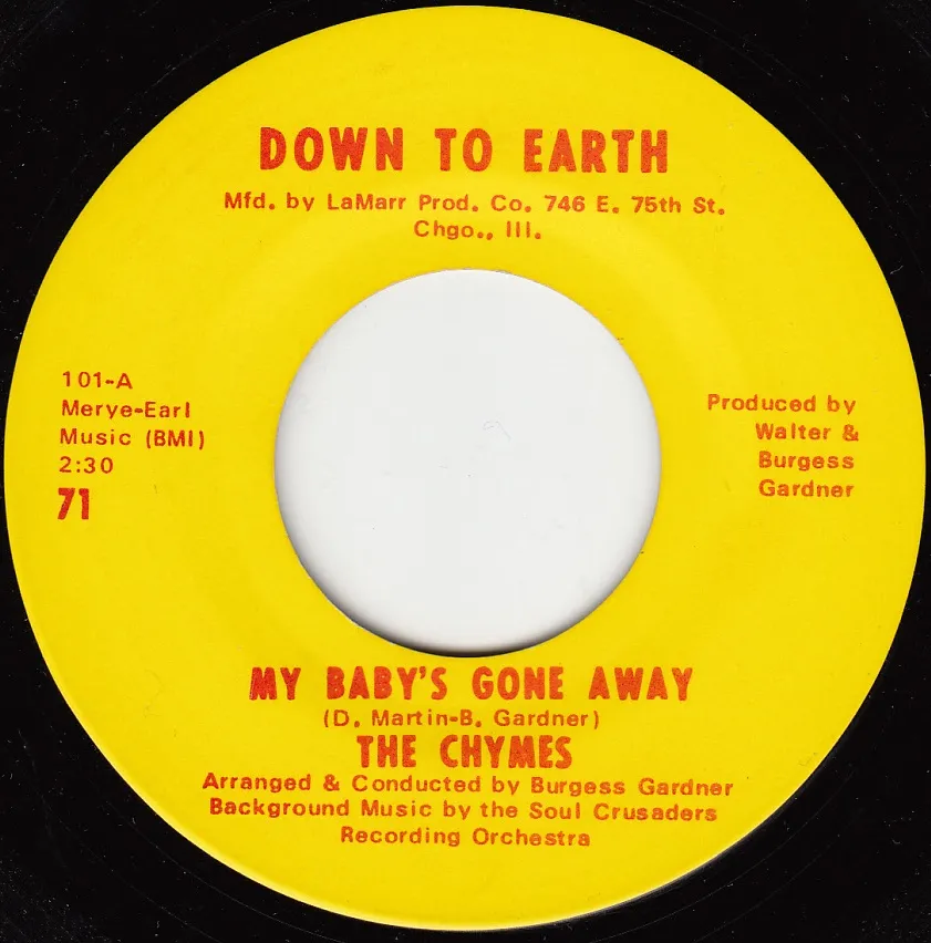 My Baby's Gone Away – The Chymes (A-side label)