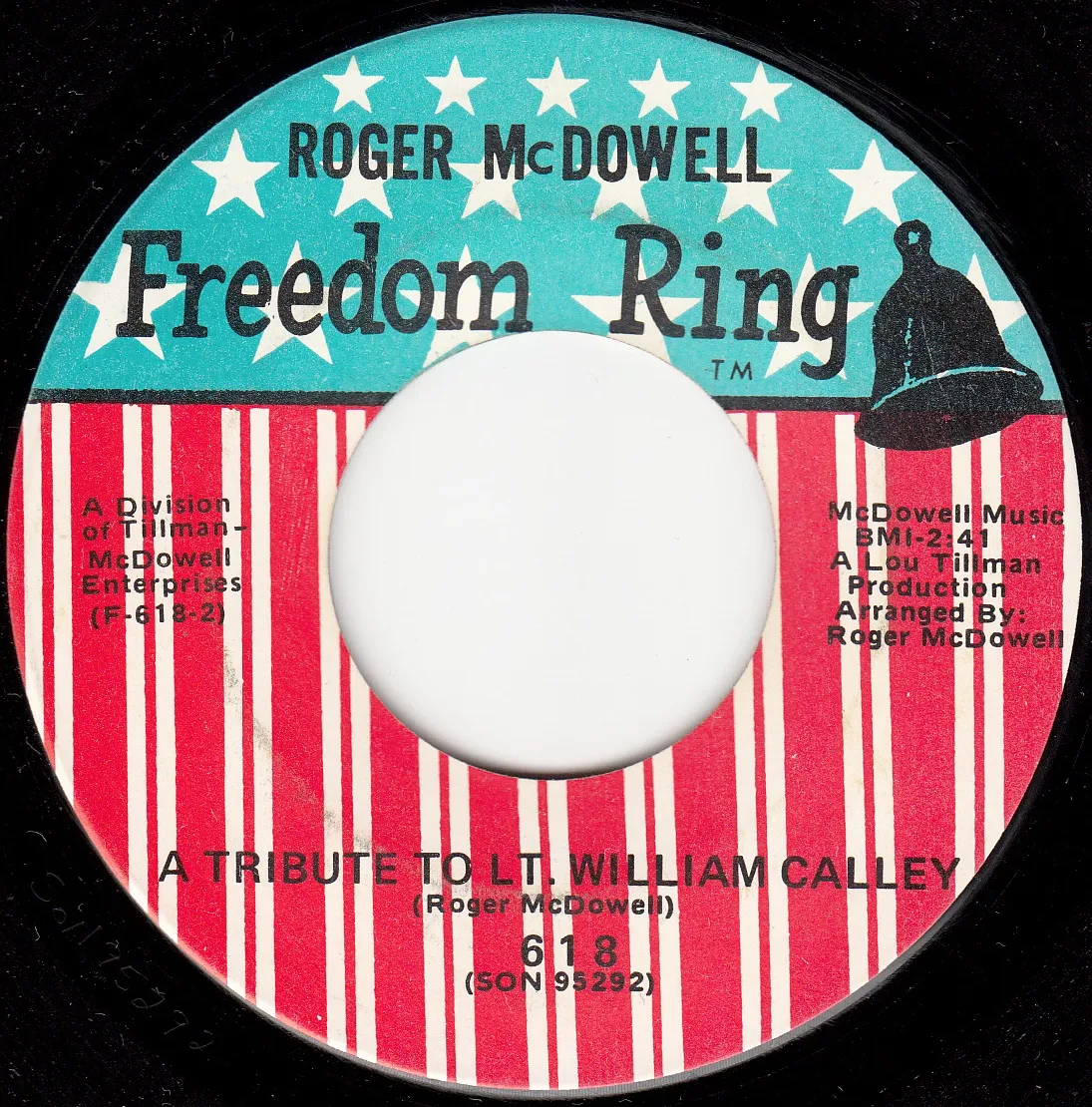 Tribute to Lt. William Calley – Roger McDowell (A-side label)
