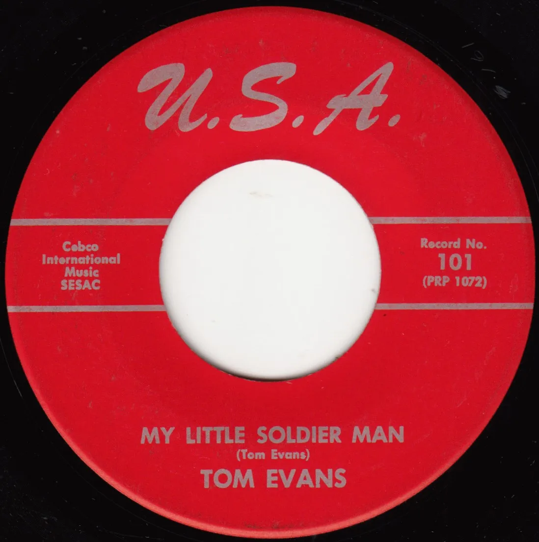 My Little Soldier Man – Tom Evans (A-side label)