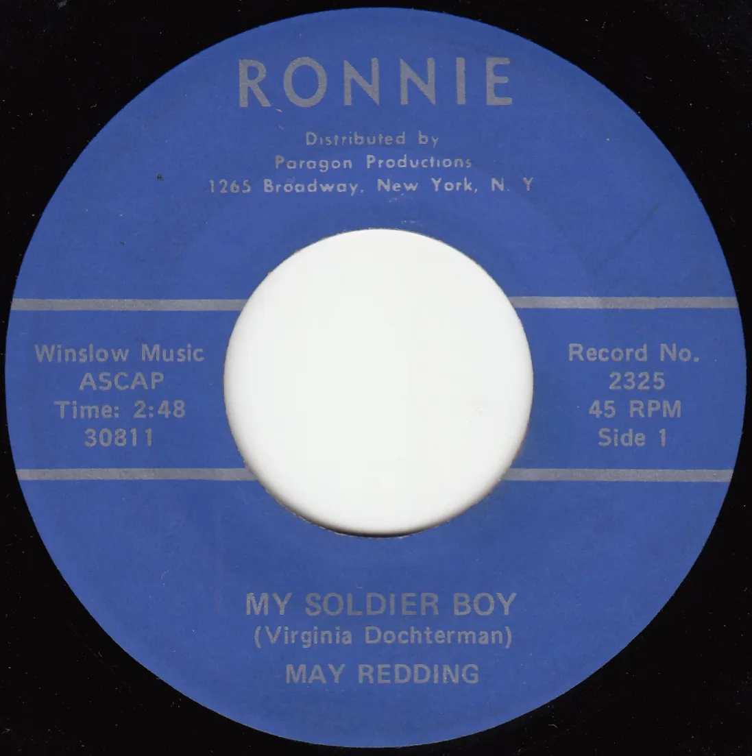 My Soldier Boy – May Redding (A-side label)