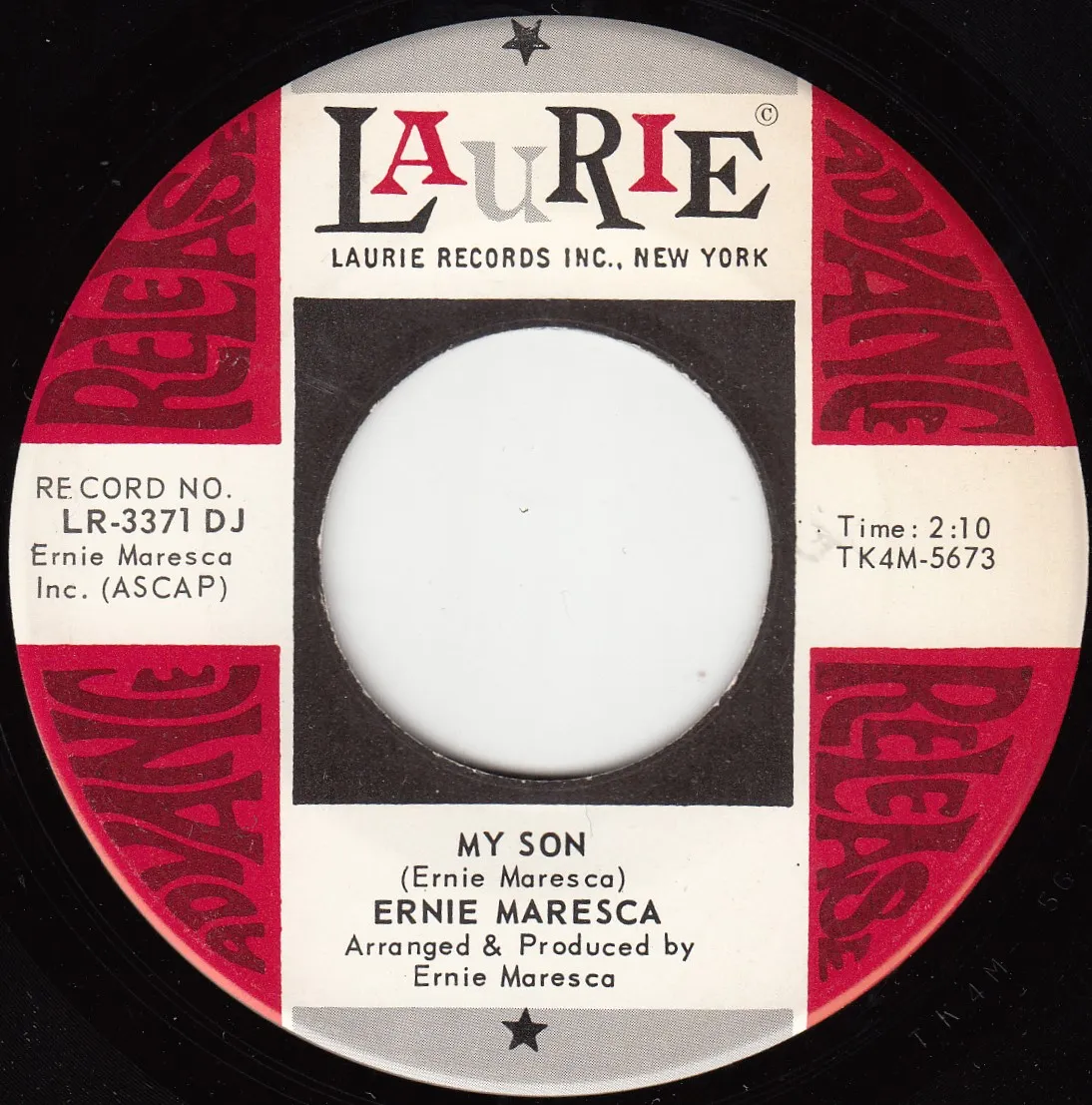 My Son – Ernie Maresca (A-side label)