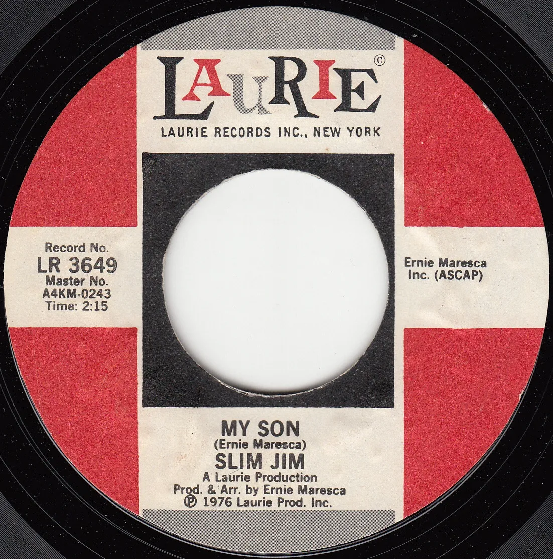 My Son – Slim Jim (A-side label)