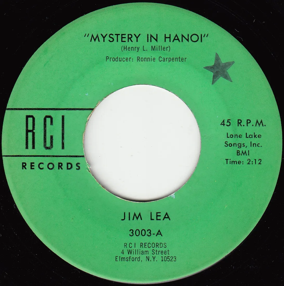 Mystery in Hanoi – Jim Lea (A-side label)