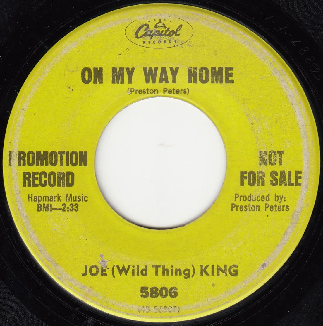 On My Way Home – Joe Wild Thing King (A-side label)