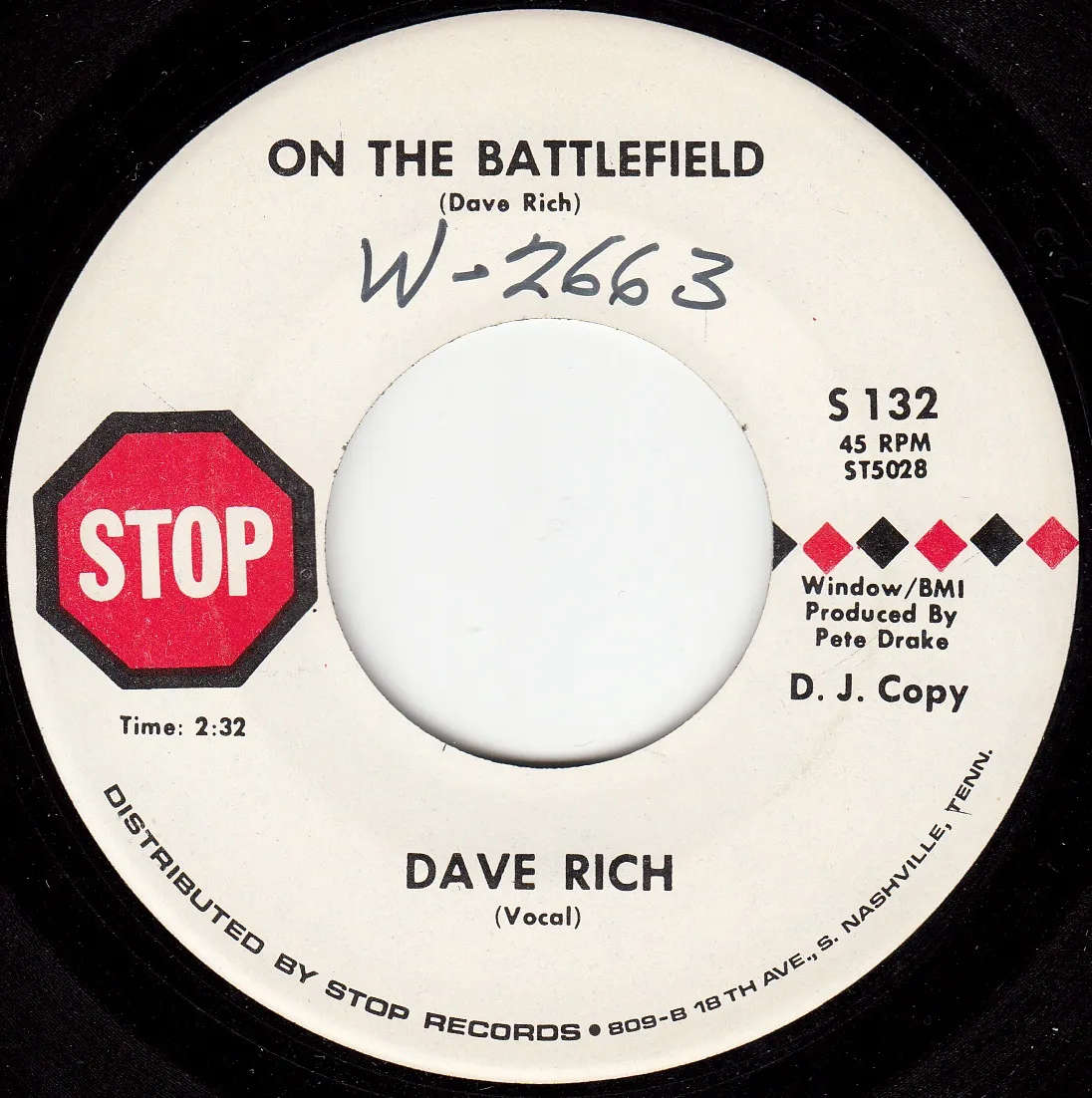 On the Battlefield – Dave Rich (A-side label)