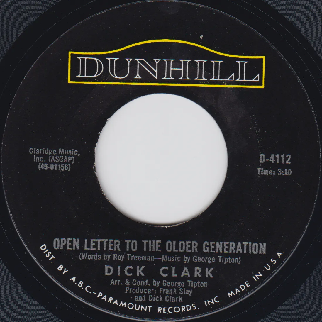 Open Letter to the Older Generation – Dick Clark (Label (alternate scan))