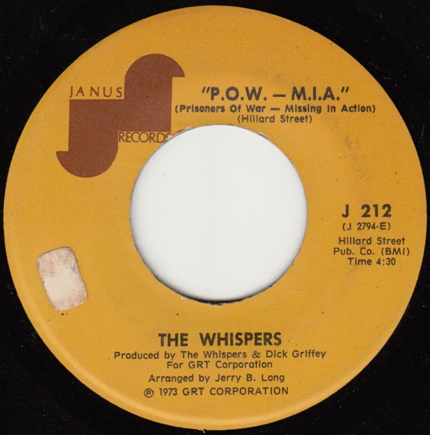 P.O.W - M.I.A. – The Whispers (A-side label)