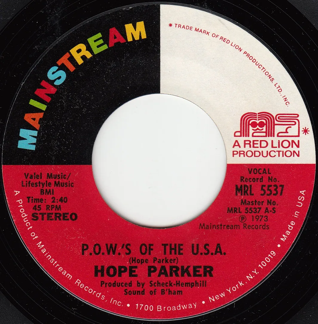 P.O.W.'s of the U.S.A. – Hope Parker (A-side label)