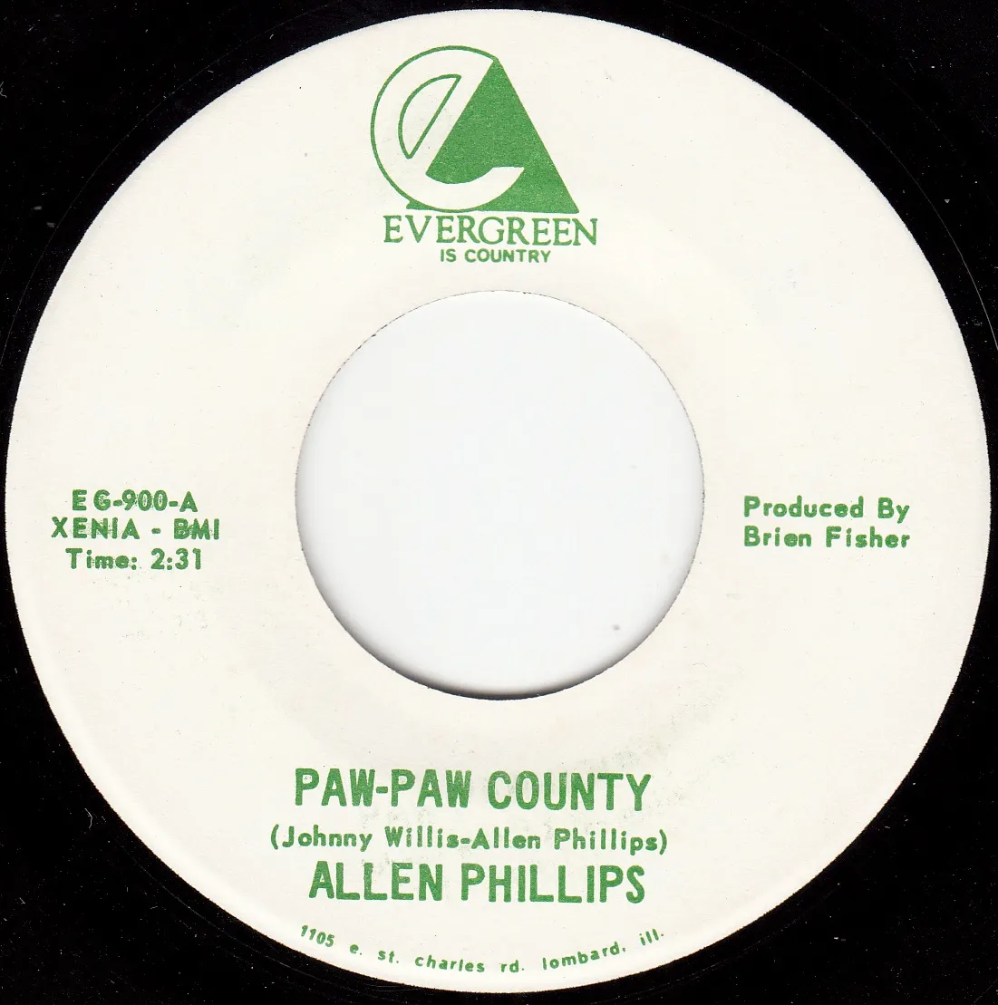Paw-Paw County – Allen Phillips (A-side label)
