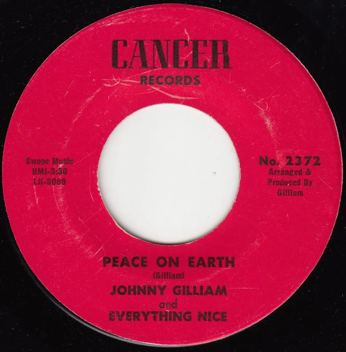 Peace on Earth – Johnny Gilliam (A-side label)