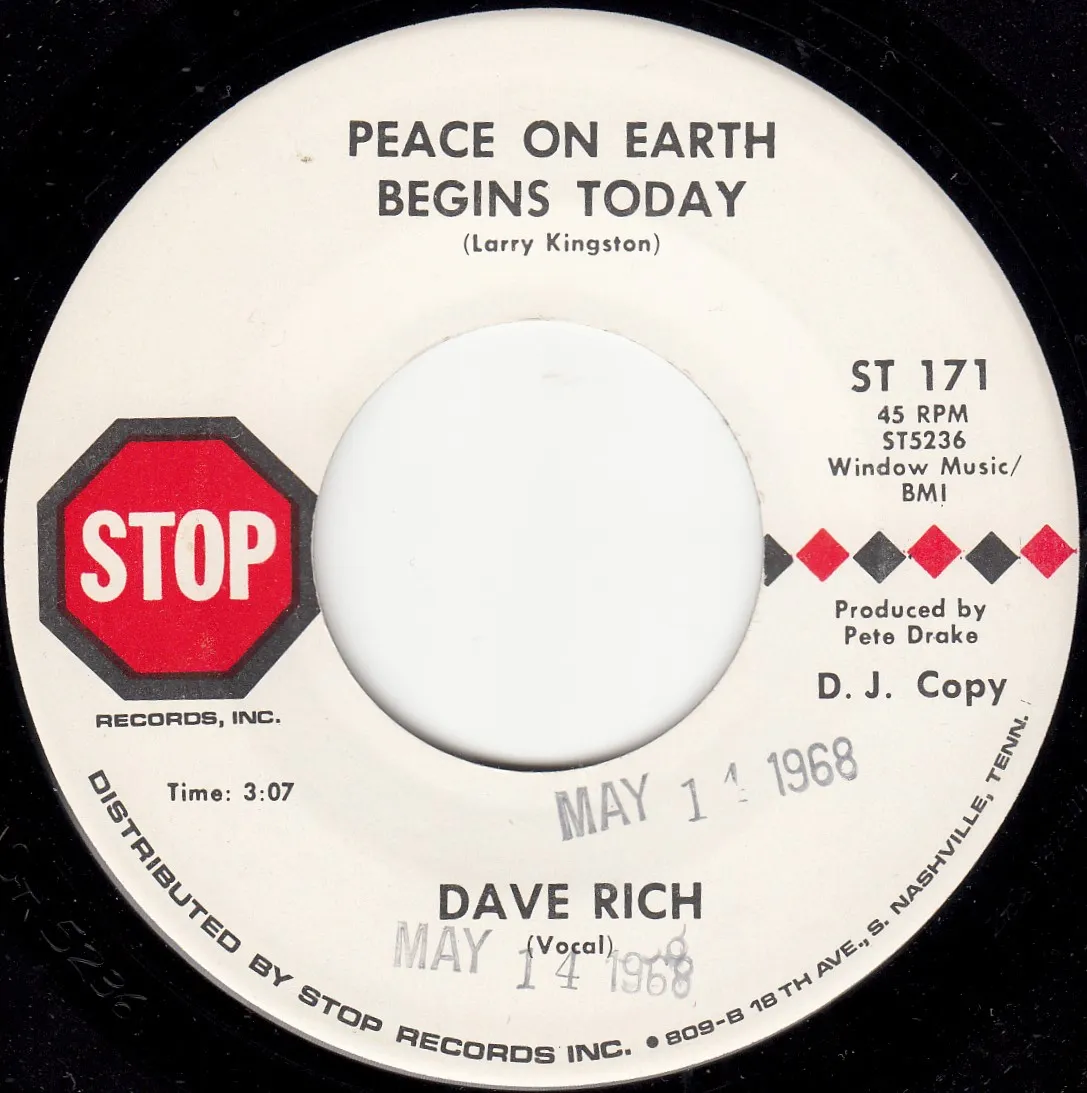 Peace on Earth Begins Today – Dave Rich (A-side label)