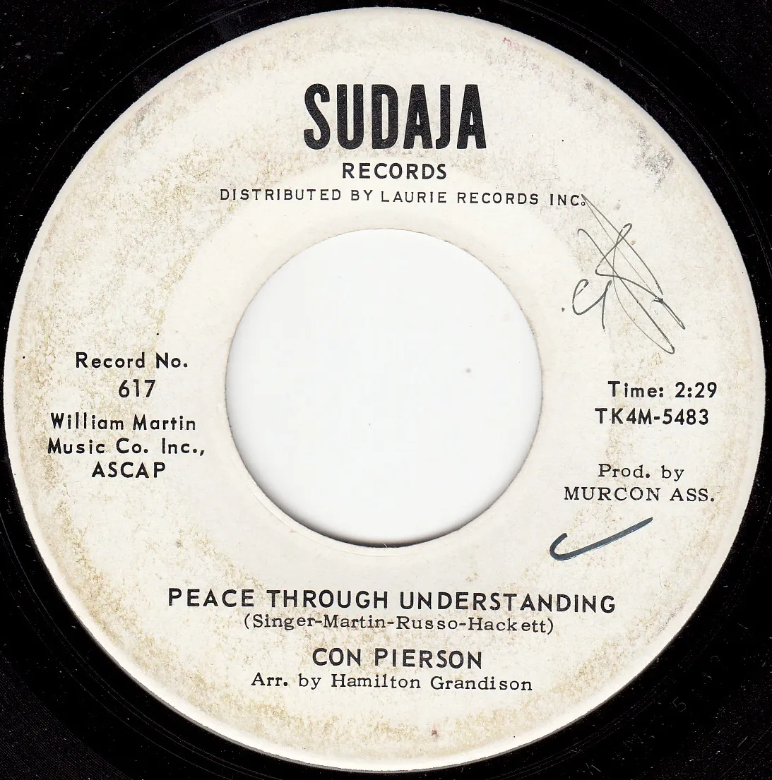 Peace Through Understanding – Con Pierson (A-side label)