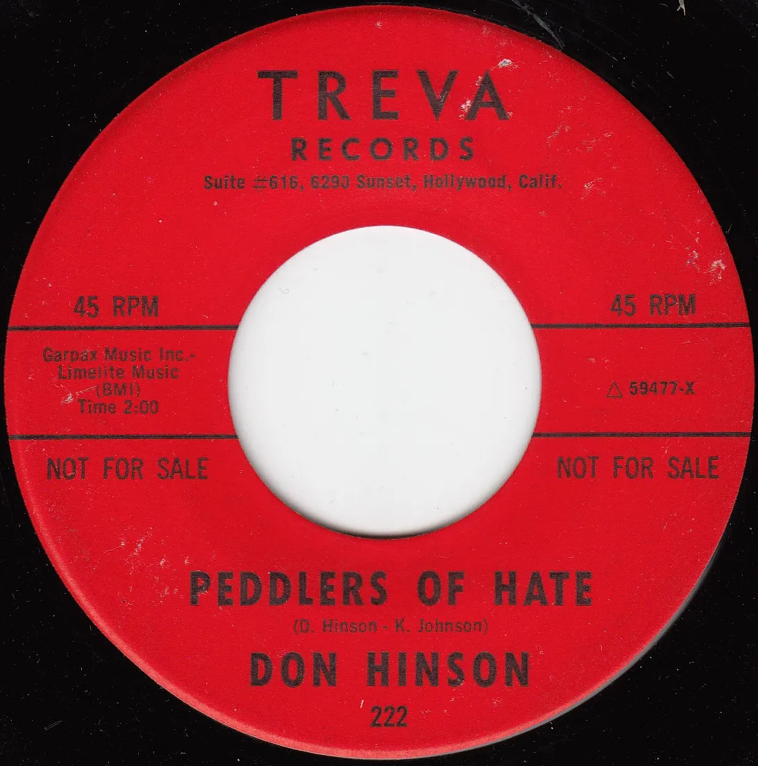 Peddlers of Hate – Don Hinson (A-side label)