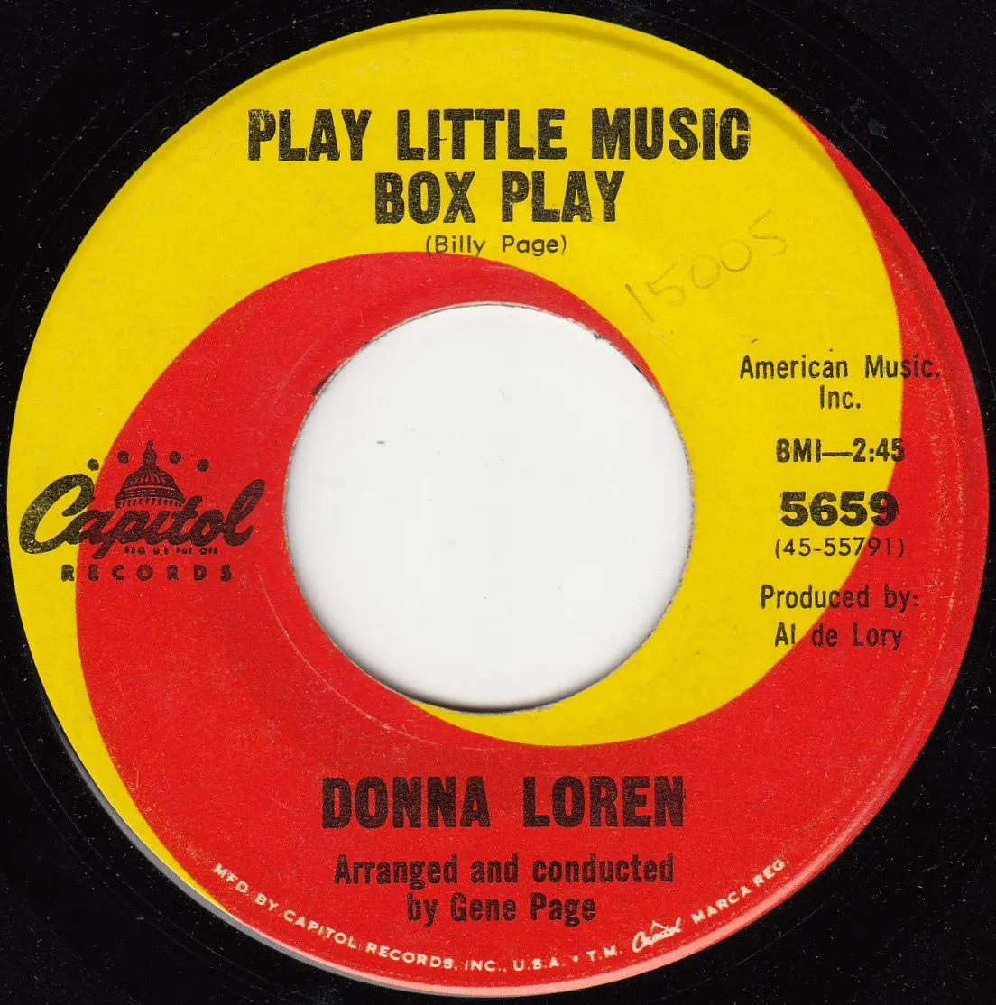 Play Little Music Box Play – Donna Loren (A-side label)
