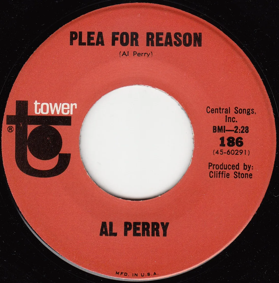 Plea for Reason – Al Perry (A-side label)