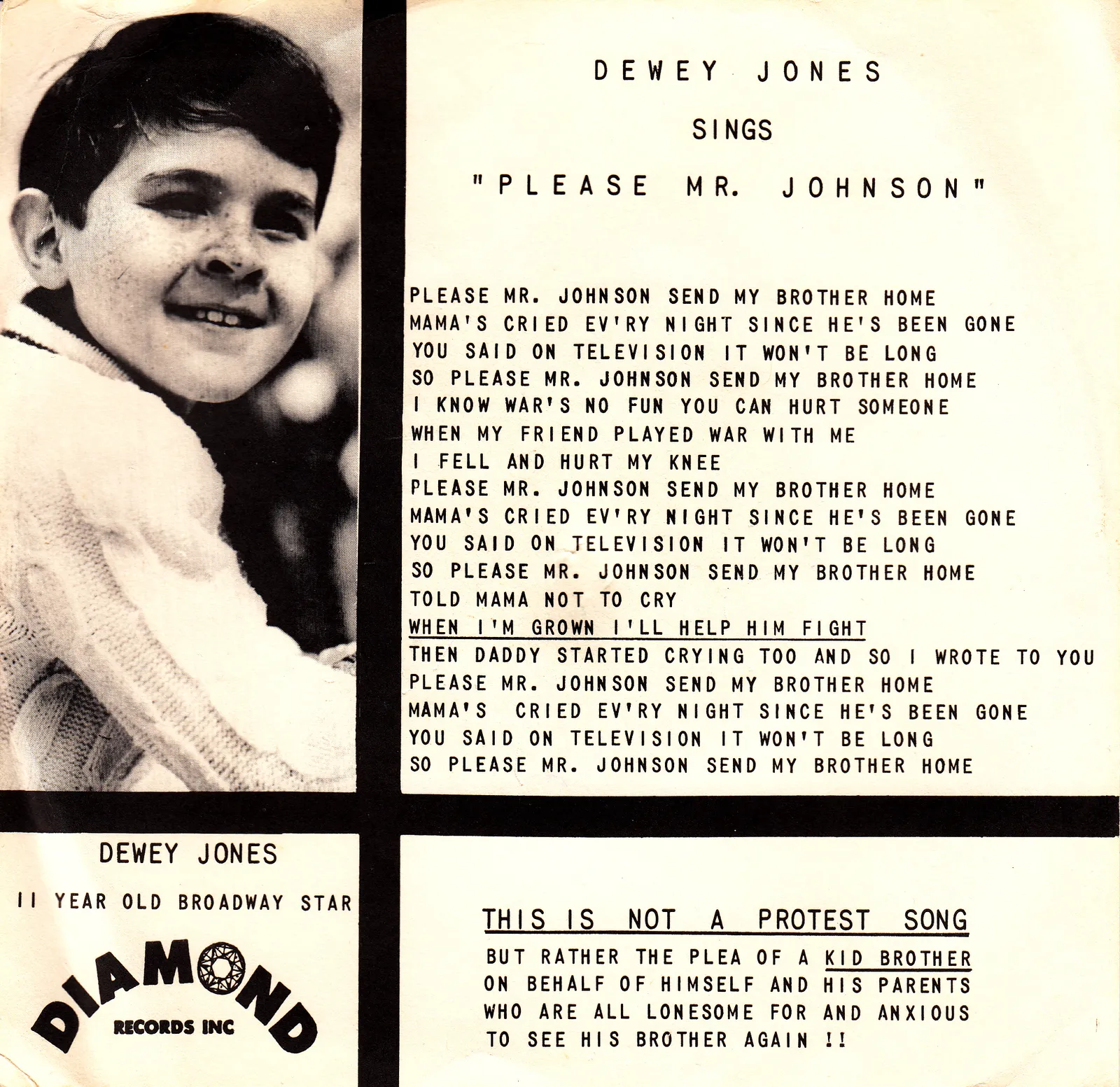 Please Mr. Johnson – Dewey Jones (Picture sleeve)