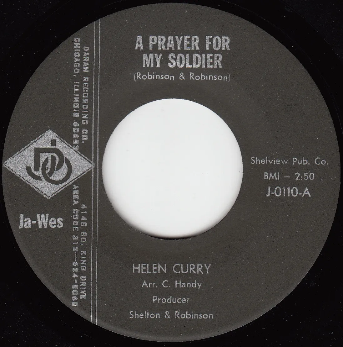 Prayer for My Soldier – Helen Curry (A-side label)