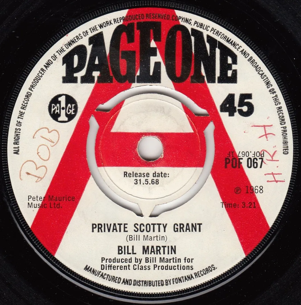 Private Scotty Grant – Bill Martin (A-side label)