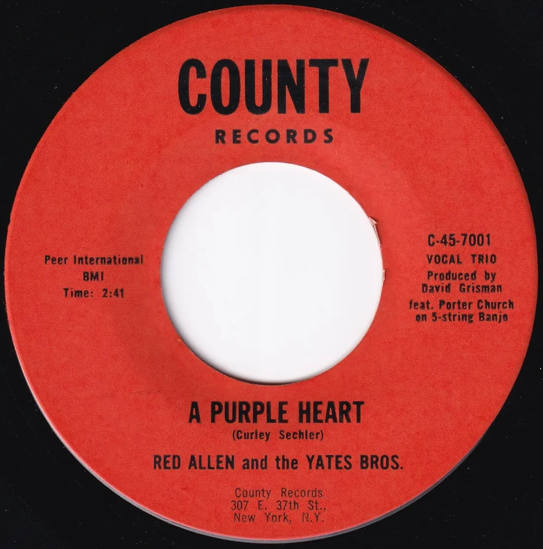 Purple Heart – Red Allen (A-side label)