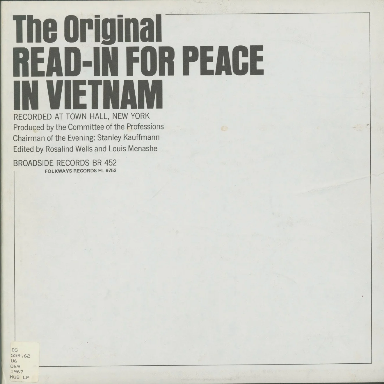Fragment: The Pride of Man (excerpt) – Lenore Marshall (Sleeve (front))